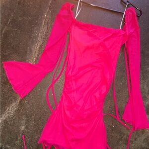 Fuscia pink mesh see-through club dress 🌟